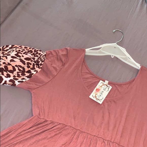 New! Plus Mauve/Leopard Maxi NWT soft & stretchy! - Picture 3 of 5